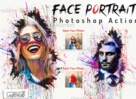 اکشن فتوشاپ افکت چهره پرتره - Face Portrait Photoshop Action